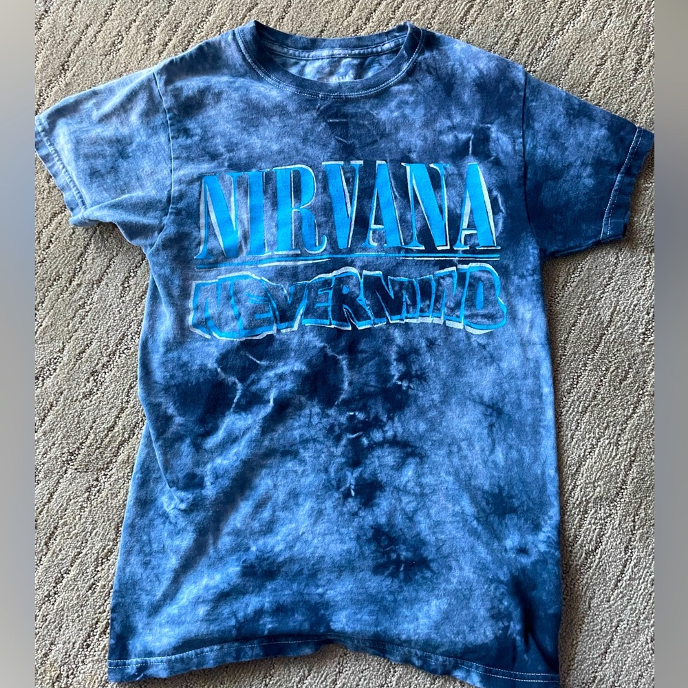 Nirvana Nevermind blue tie-dye T-shirt